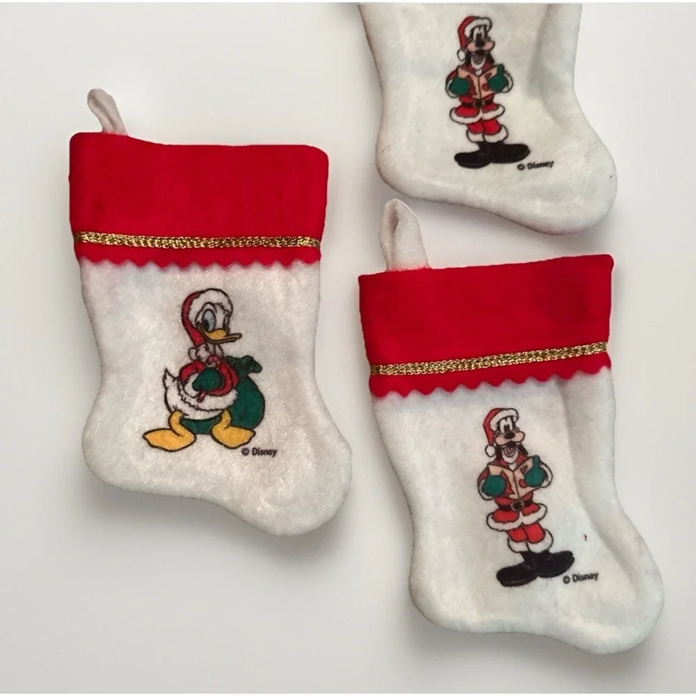 Vtg Santa's Best Small Christmas Stockings Set 8 Disney Daisy Duck Pluto 6